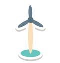 Windmill, Wind Energy Color Isolated Vector Icon Royalty Free Stock Photo