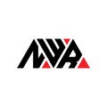 NWR triangle letter logo design with triangle shape. NWR triangle logo design monogram. NWR triangle vector logo template with red Royalty Free Stock Photo