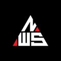 NWS triangle letter logo design with triangle shape. NWS triangle logo design monogram. NWS triangle vector logo template with red Royalty Free Stock Photo