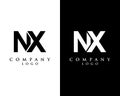 NX, XN initial letter logotype company logo modern design vector Royalty Free Stock Photo