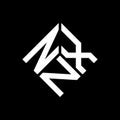 NXN letter logo design on black background. NXN creative initials letter logo concept. NXN letter design Royalty Free Stock Photo