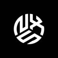 NXS letter logo design on black background. NXS creative initials letter logo concept. NXS letter design