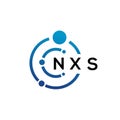 NXS letter technology logo design on white background. NXS creative initials letter IT logo concept. NXS letter design