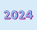 Happy New Year 2024 Abstract Purple And Blue Graphic Design
