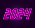 Happy New Year 2024 Abstract Purple Graphic Design Vector