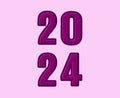 2024 Happy New Year Abstract Purple Graphic Design Vector