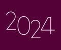 Happy New Year 2024 Abstract Purple Graphic Design Vector