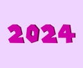 Happy New Year 2024 Abstract Purple Graphic Design Vector