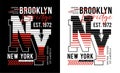 NY Brooklyn typography vintage, for t-shirt and apparel, print men, vectors