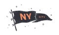 NY City. Flag grahpic. Old vintage