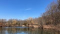 Landscape with Chinese Friendship Pavilion near the lake in Lasdon Park in Katonah, New York Royalty Free Stock Photo