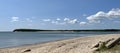 Quiet white sand beach on Long Island, New York Royalty Free Stock Photo