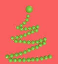 Ny tree made of christmas ball ,3d render