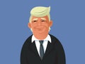 NY, USA, August 4, 2020 Donald Trump Vector Caricature