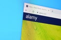 Homepage of alamy website on the display of PC, url - alamy.com Royalty Free Stock Photo