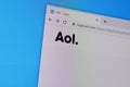 Homepage of aol website on the display of PC, url - aol.com Royalty Free Stock Photo