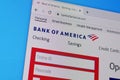 Homepage of bank of america website on the display of PC, url - bankofamerica.com