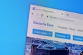 Homepage of deutsche bank website on the display of PC, url - db.com