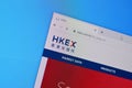 Homepage of hkex website on the display of PC, url - hkex.com.hk
