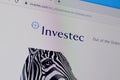 Homepage of investec website on the display of PC, url - investec.com