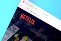 Homepage of netflix website on the display of PC, url - netflix.com Royalty Free Stock Photo