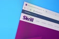 Homepage of skrill website on the display of PC, url - skrill.com Royalty Free Stock Photo