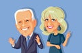 NY, USA, November 8, Jill and Joe Biden Vector Caricature