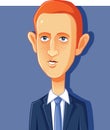 NY, USA, 7 October 2018, Mark Zuckerberg Vector Caricature