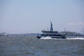 The NY Waterway Boat at Lower Manhattan with Statue of Liberty