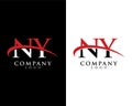 NY, YN letters company logo design swoosh design vector