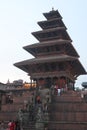 Nyatapole Temple is a Multi-story Hindu pagoda with heritage architecture from Japan and Nepal near Bhaktapur.