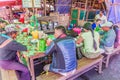 NYAUNG SHWE, MYANMAR - NOVEMBER 27, 2016: Eatery at Mingala market in Nyaung Shwe town near Inle lake, Myanm Royalty Free Stock Photo