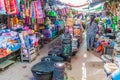 NYAUNG SHWE, MYANMAR - NOVEMBER 27, 2016: Mingala market in Nyaung Shwe town near Inle lake, Myanm Royalty Free Stock Photo