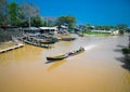 Taxi boat transport at the Inle Lake near Nyaungshwe village , M