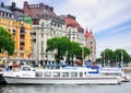 Nybrohamnen, waterfront in Stockholm, Sweden Royalty Free Stock Photo