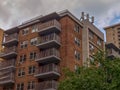 NYC apartment building complex with terrace Royalty Free Stock Photo