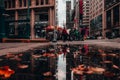 NYC in autumn reflection