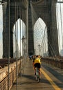 NYC: Bicyclist on the Brooklyn Bridge