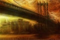 NYC Bridge Painting Royalty Free Stock Photo