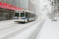 NYC bus in winter