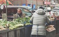 NYC Chinatown Fruit Vendor Stand Chinese People Selling Street Fruits and Vegetable