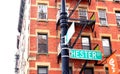 NYC Chinatown Hester Street Sign Lower East Side Manhattan Tenement Apartment Old Neighborhood Retro Style Royalty Free Stock Photo