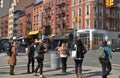 NYC Chinatown New York City Streets Group of People Tourists Walking in Lower East Side Manhattan Royalty Free Stock Photo