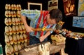 NYC: Craftsman Making Wooden Shoes Royalty Free Stock Photo