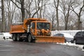 A NYC Departmennt of Sanitation vehicle stands in Bronx community Royalty Free Stock Photo