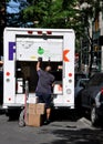 NYC: FEDEX Delivery Man and Truck Royalty Free Stock Photo