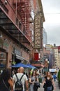NYC Little Italy Ferrara Bakery Sign People Walking Crowded NYC Lower East Side Downtown Street