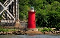 NYC: Little Red Lighthouse on the Hudson River Royalty Free Stock Photo