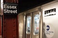 NYC Lower East Side Subway Station Downtown Essex Street Fast Train Arriving Platform Royalty Free Stock Photo