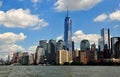 NYC: Lower Manhattan Skyline with One World Trade Center Royalty Free Stock Photo